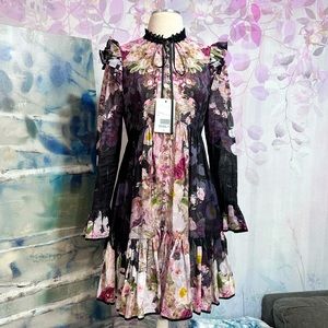 [SOLD] Zimmermann Black Floral with Pockets US 8